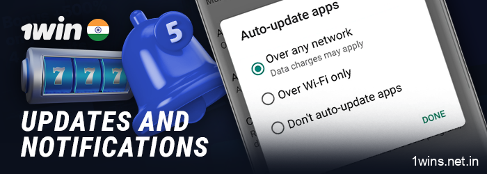 How to update the 1Win app on your phone - notifications
