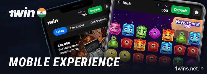 Playing at 1Win online casino via a mobile device
